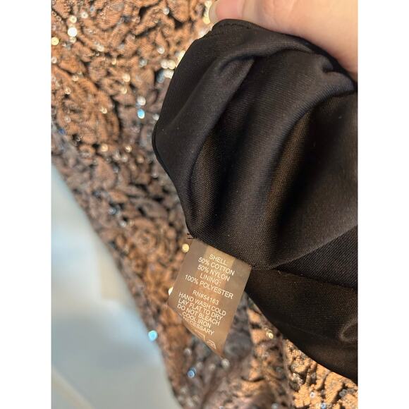 Calvin Klein Sequined Rose-Pattern Sheath Dress - Picture 8 of 12